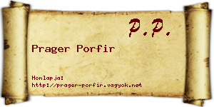 Prager Porfir névjegykártya